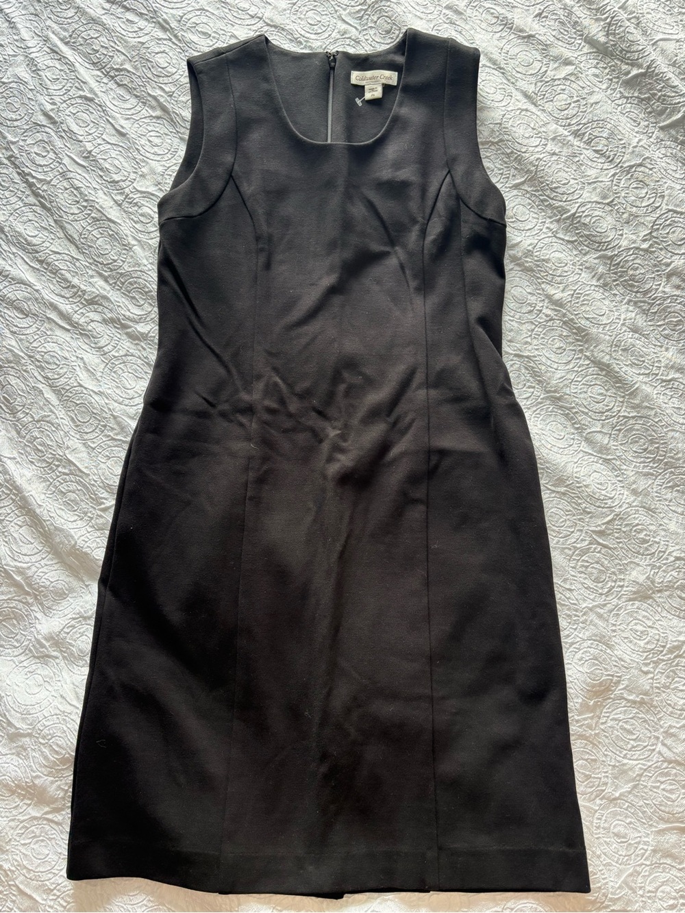 Coldwater Creek Black Sleeveless Midi Sheath Dress